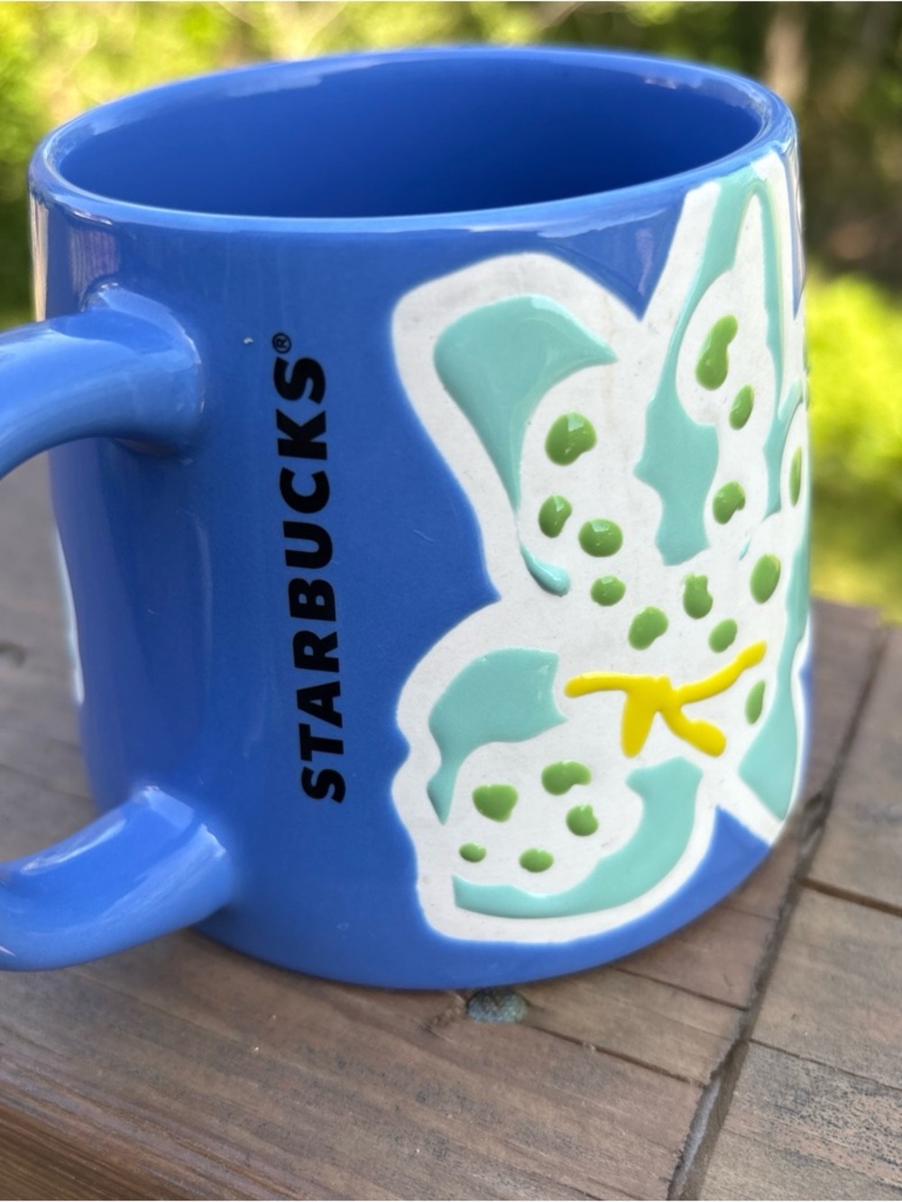 Starbucks Blue Iris Ceramic Mug Coffee Tea 12 OZ
